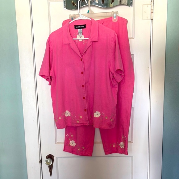 Sag Harbor Pink Capri Pant Suit Size 18 - Picture 1 of 9